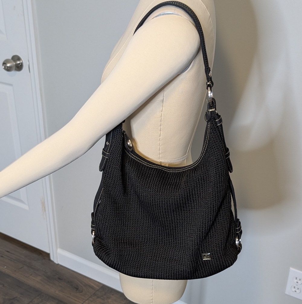 The Sak Black Woven Shoulder Bag